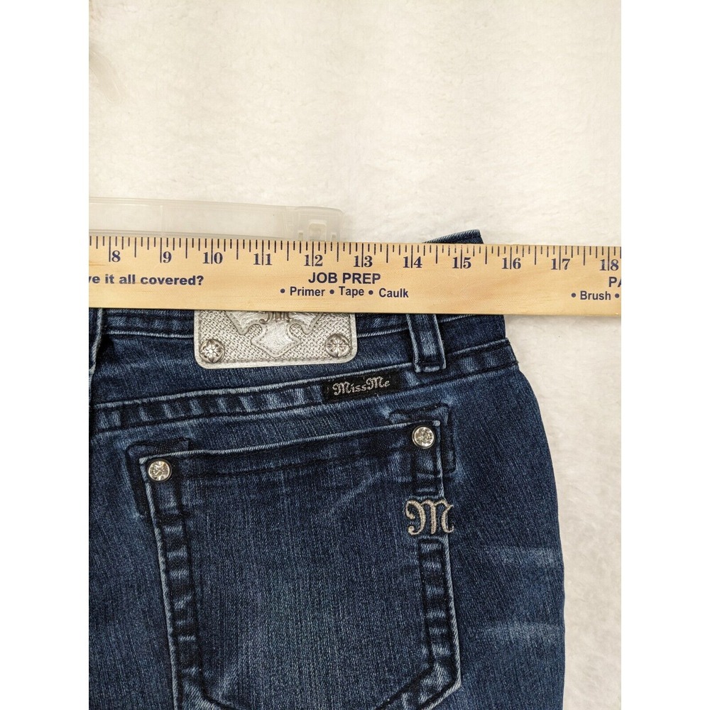 Miss Me Wild Flower Mid Rise Embellished Front Inseam (33") Jeans Size 29 - Picture 16 of 16